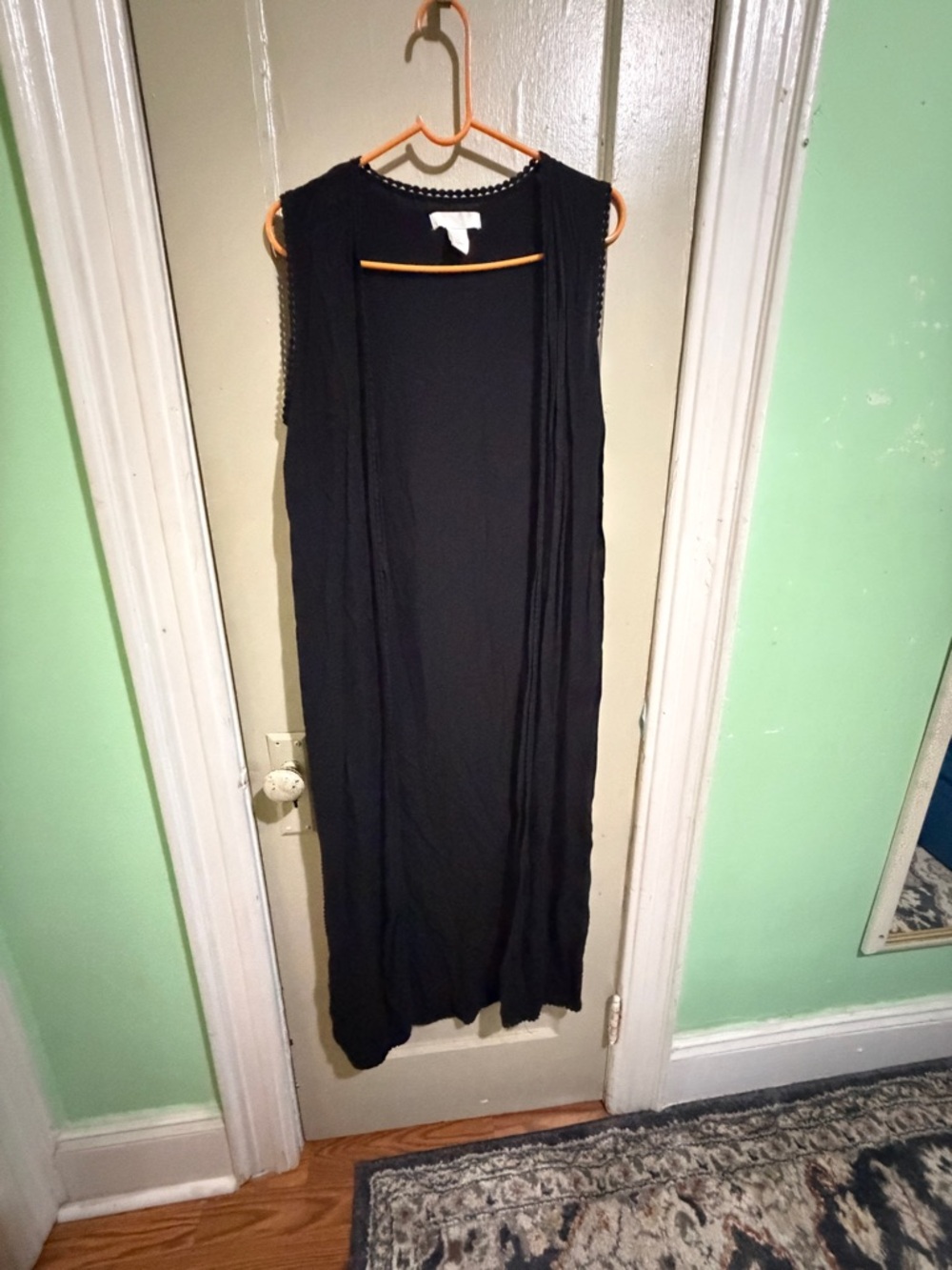 H&M Black Sleeveless cardigan with Open-Front Drape